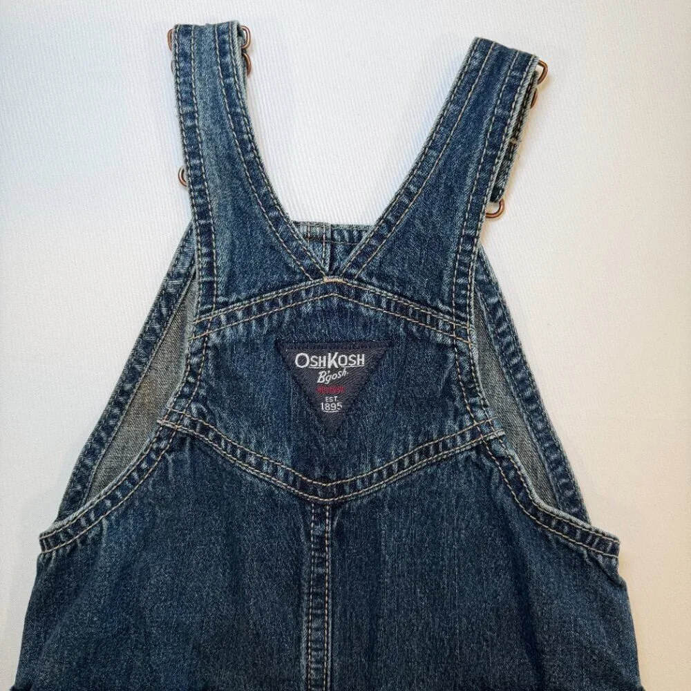 OSH KOSH B'Gosh Denim Overalls Vestbak Dark Blue Jean 24 Mos Vintage